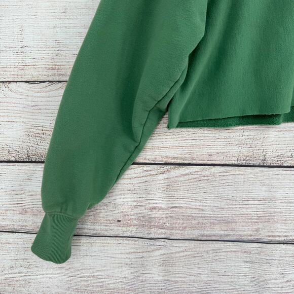 Free People FP Movement Cropped Oversized Hoodie Womens Small Green - Picture 5 of 11